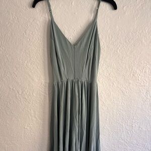 Silence + Noise Strapless Dress in Soft Green